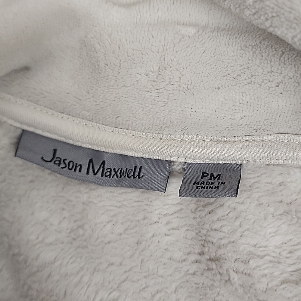 Jason Maxwell sz PM super soft inside & out white zip up light weight jacket. - Picture 6 of 8